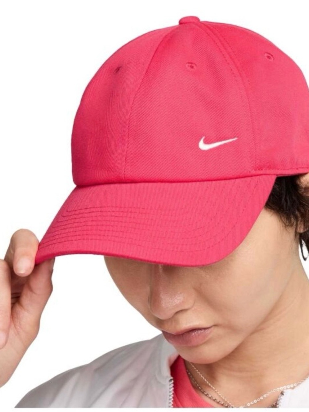 Nike Red Baseball Cap with White Swoosh NWT